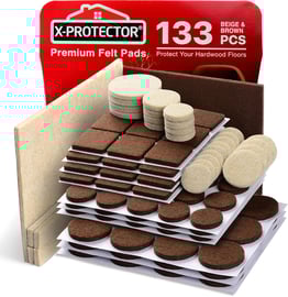 Felt Furniture Pads X-PROTECTOR 133 PCS Premium Furniture Pads - Felt Pads Furniture Feet Best Wood Floor Protectors - Protect Your Hardwood & Laminate Flooring! Brown and Beige Felt Furniture Pads X-PROTECTOR 133 PCS Premium Furniture Pads - Felt Pads Furniture Feet Best Wood Floor Protectors - Protect Your Hardwood & Laminate Flooring! Brown and Beige